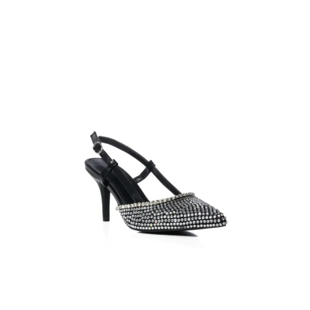 Black Rhinestone Heels - Picture 4 of 8